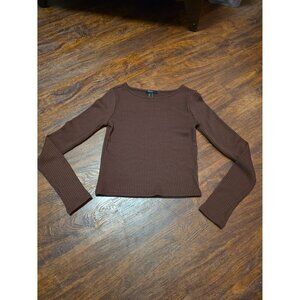 Forever 21 long sleeve shirt dark brown size Small